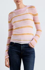 MANGO Stripe Crewneck Sweater