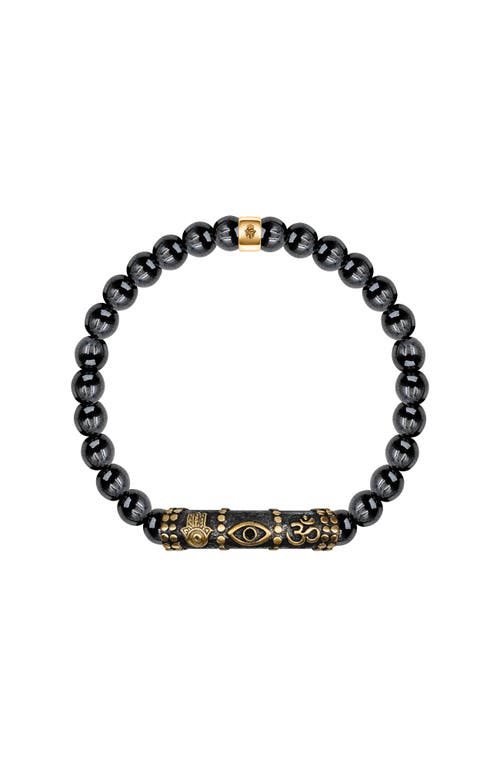Karma And Luck Thought Stabilizer Triple Protection Bracelet In Dark Grey/gold/black