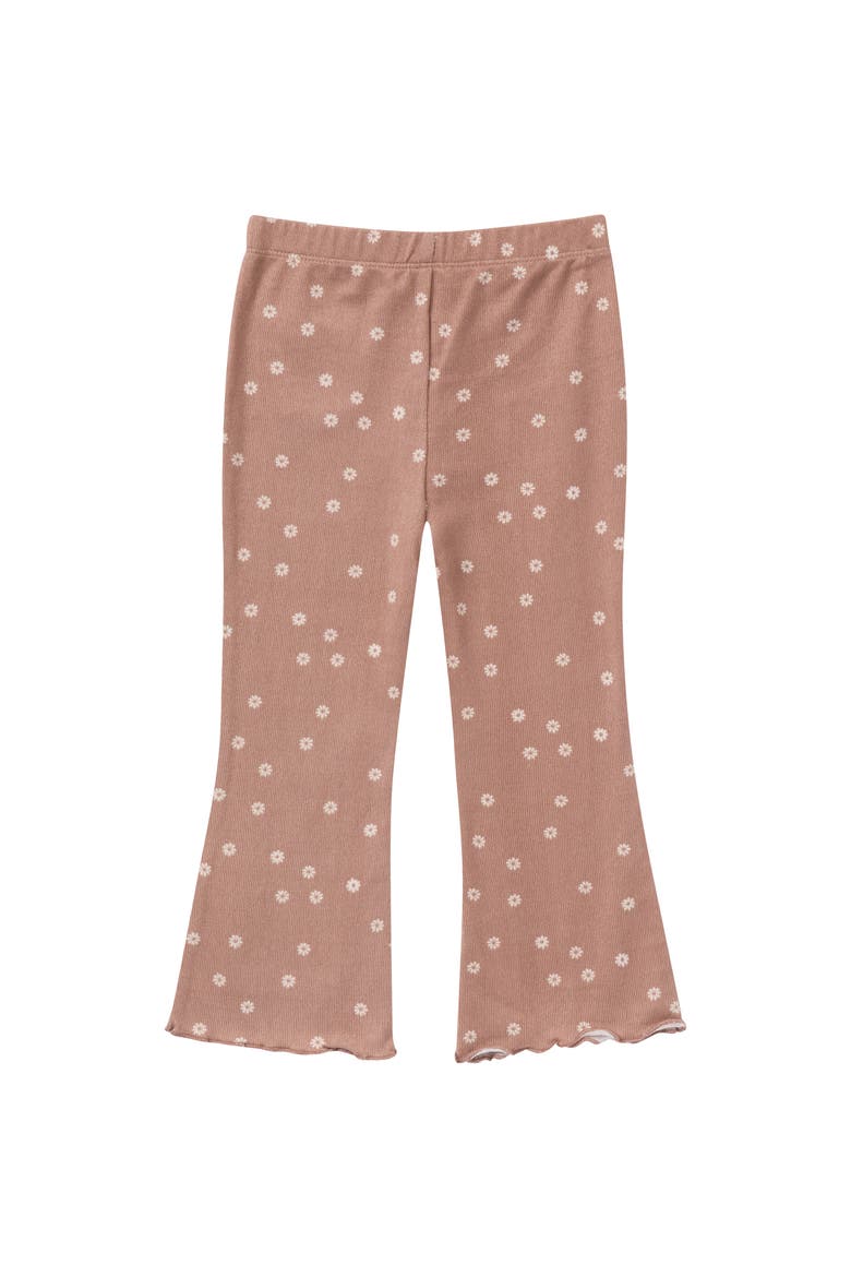 Ruffle Collar Top and Flare Pant Set, Alternate, color, Brown