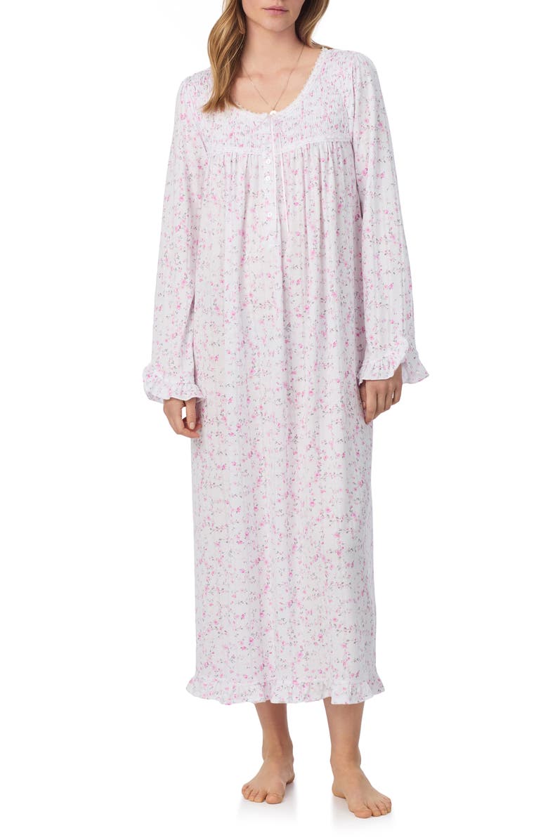 Eileen West Long Sleeve Ballet Nightgown, Main, color, Floral