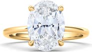 HauteCarat Oval Cut Lab Created Diamond Ring