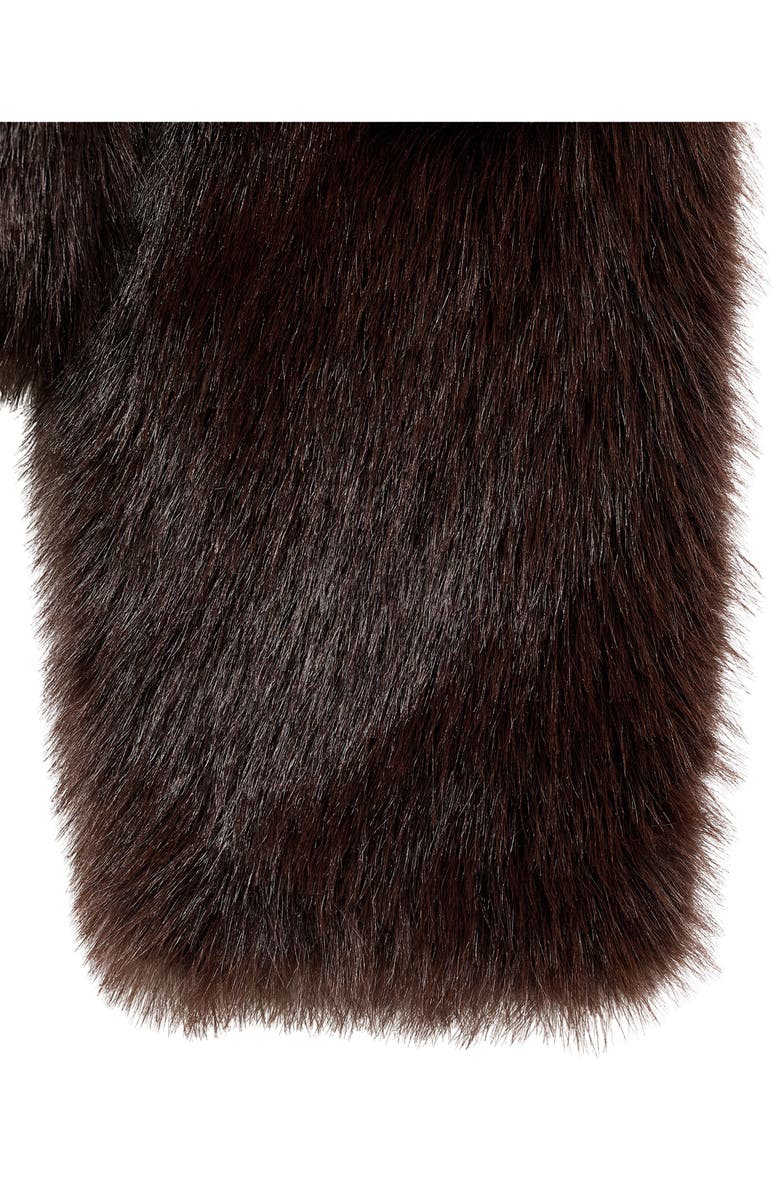MANGO Venice Faux Fur Jacket, Alternate, color, Brown