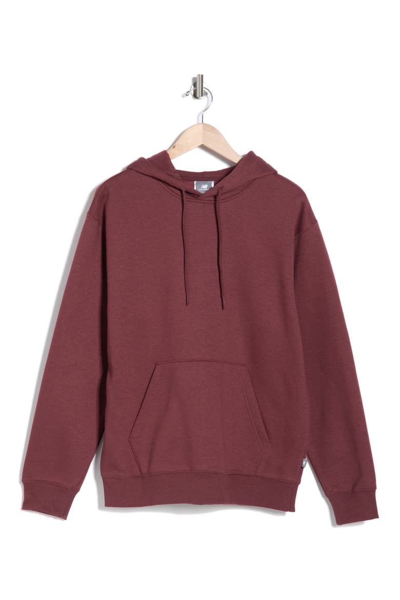 Relaxed Cotton Blend Fleece Hoodie, Alternate, color, BURGUNDY
