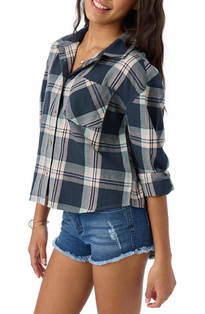 O'Neill Kids' Plaid Cotton Flannel Shirt, Alternate, color, 