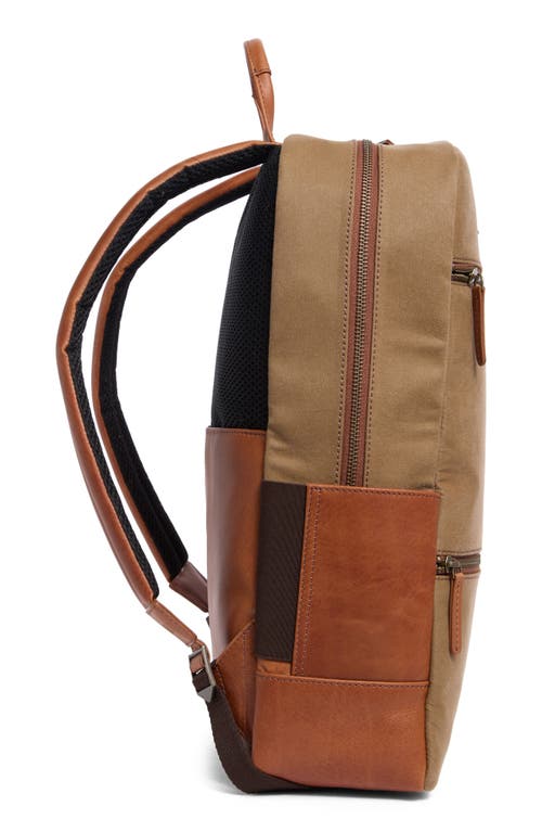 JOHNSTON & MURPHY JOHNSTON & MURPHY ANTIQUE COTTON CANVAS & LEATHER BACKPACK 