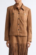 Toccin Isalya Faux Suede Button Front Jacket