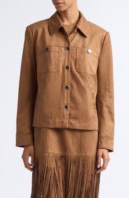 Toccin Isalya Faux Suede Button Front Jacket