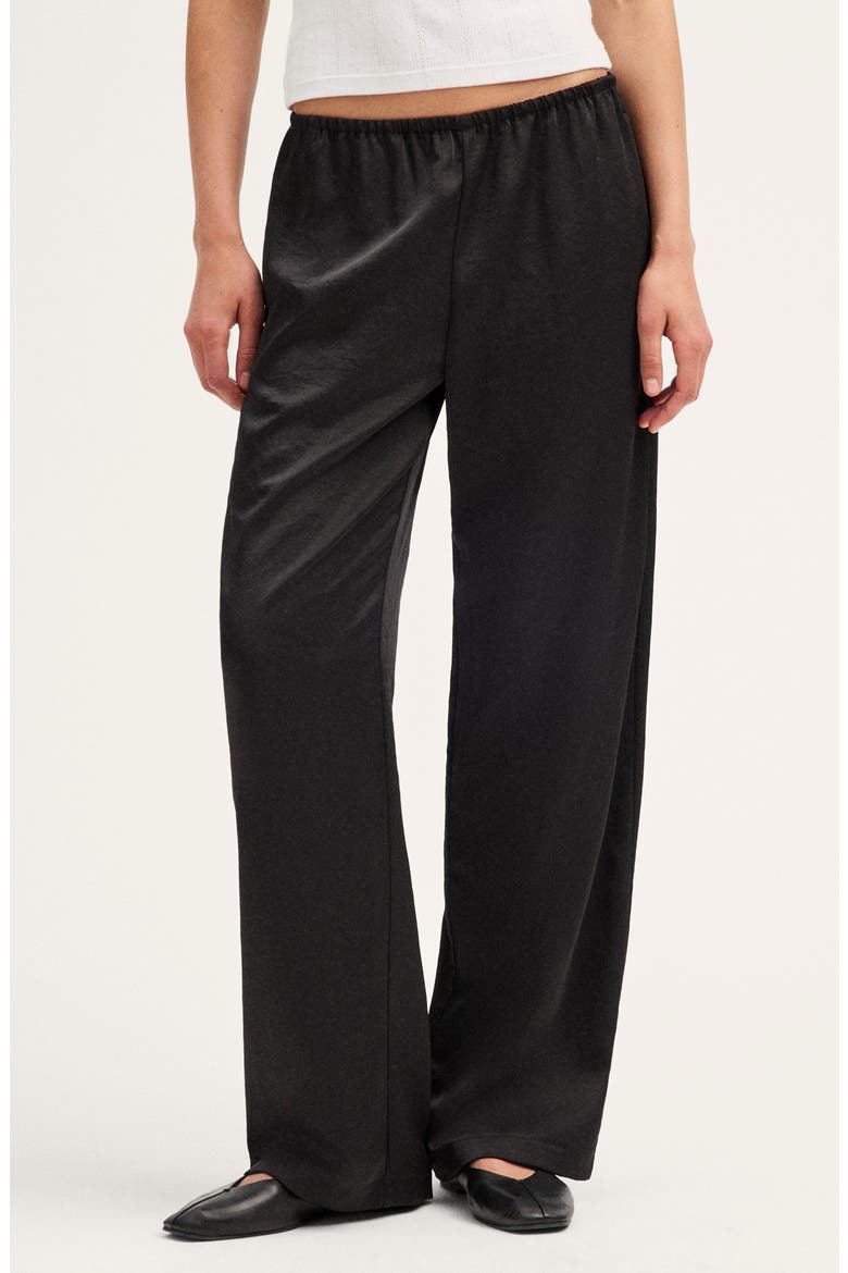 Devon Satin Pants, Main, color, JET BLACK