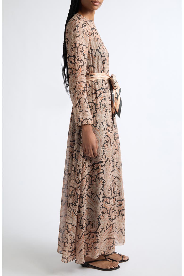Valiant Print Long Sleeve Maxi Dress, Alternate, color, CHARCOAL PAISLEY