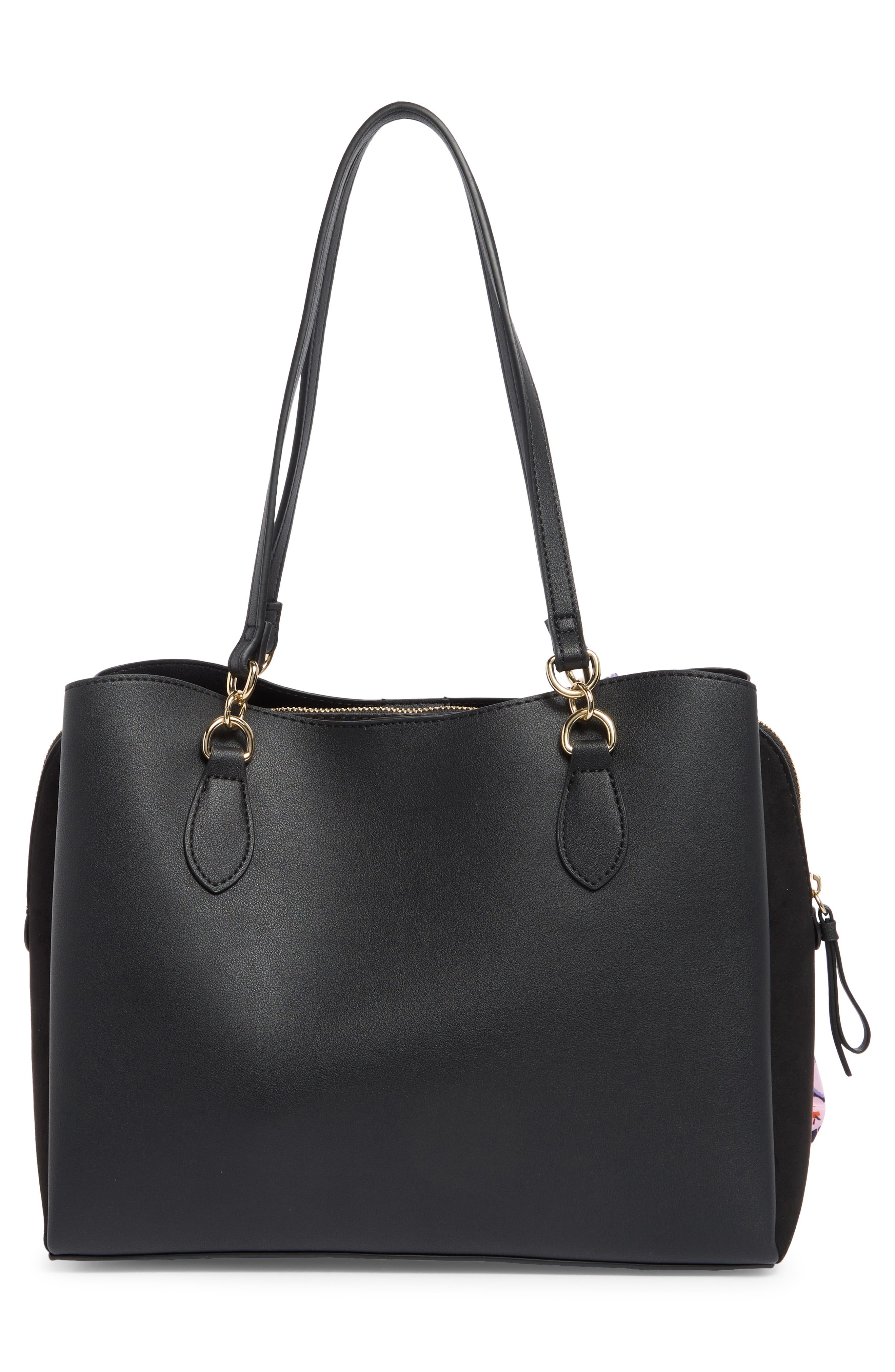 Orly Triple Compartment Shoulder Bag, Alternate, color, BLACK