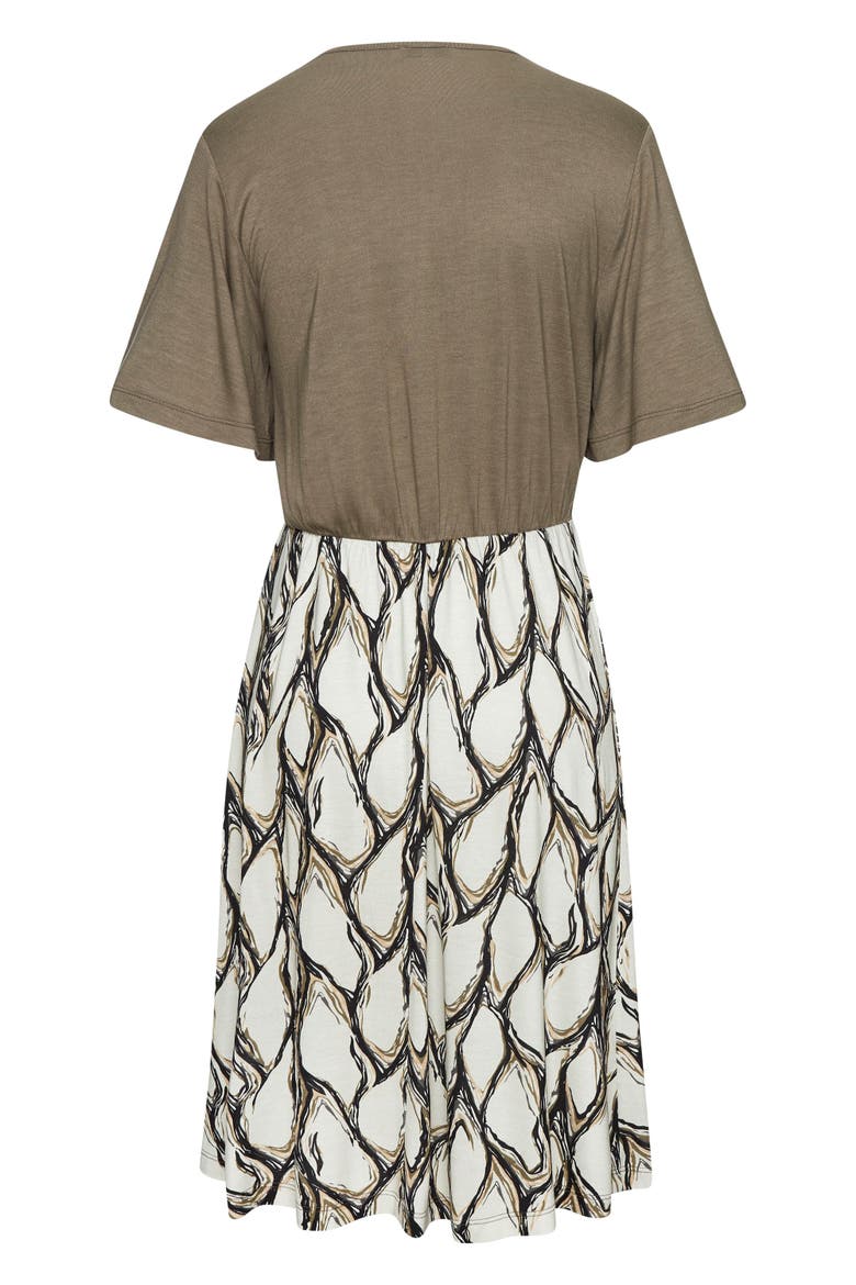 2-In-1 Short Sleeve Dress, Alternate, color, Ivory Khaki
