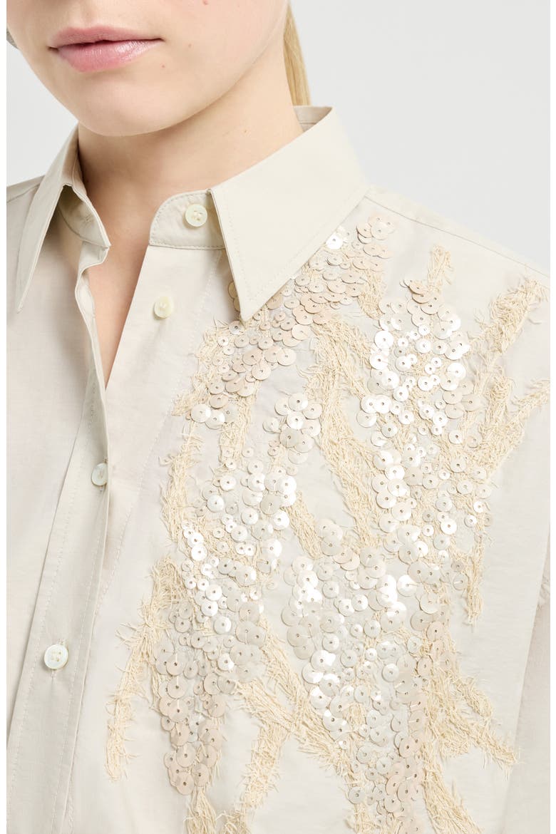 Shirt with dazzling seabed embroidery, Alternate, color, Panama