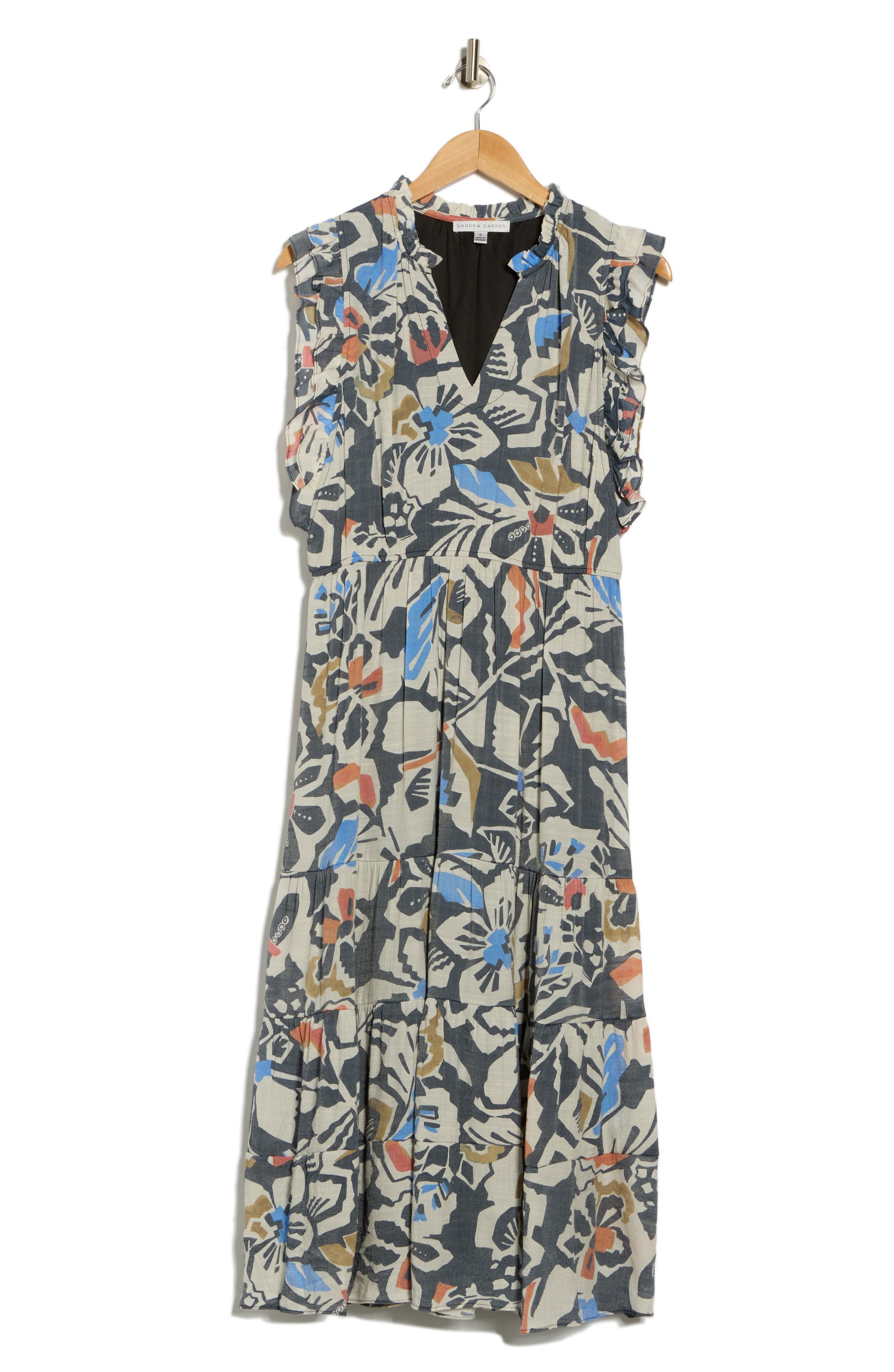 SANDRA DARREN Ruffle Sleeve Midi Dress (Women) | Nordstromrack