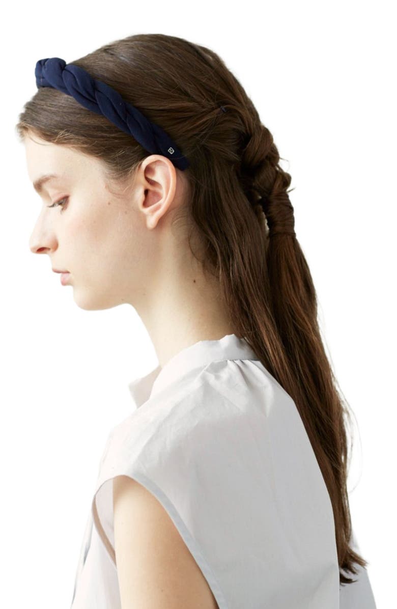 Alexande De Paris Dalhia Velvet Headband, Alternate, color, Black