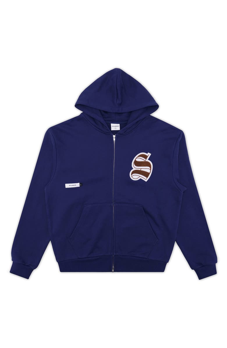 STUDENTS Qualifications Fleece Cotton Zip Hoodie, Main, color, Navy