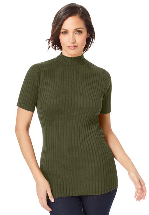 Rib Mockneck Sweater (Plus)