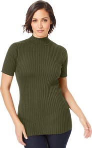 Jessica London Rib Mockneck Sweater