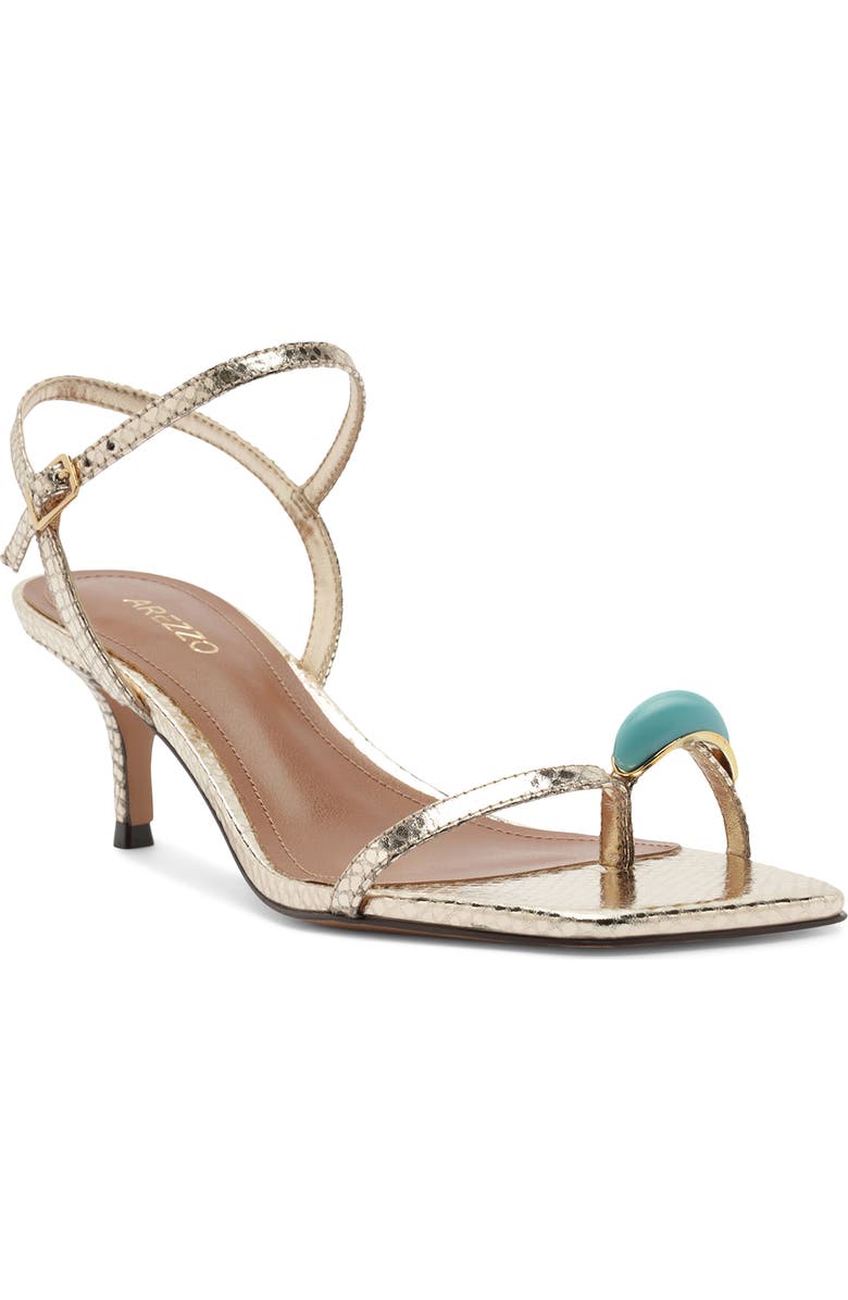 Arezzo Sofia Ankle Strap Sandal, Main, color, Platino