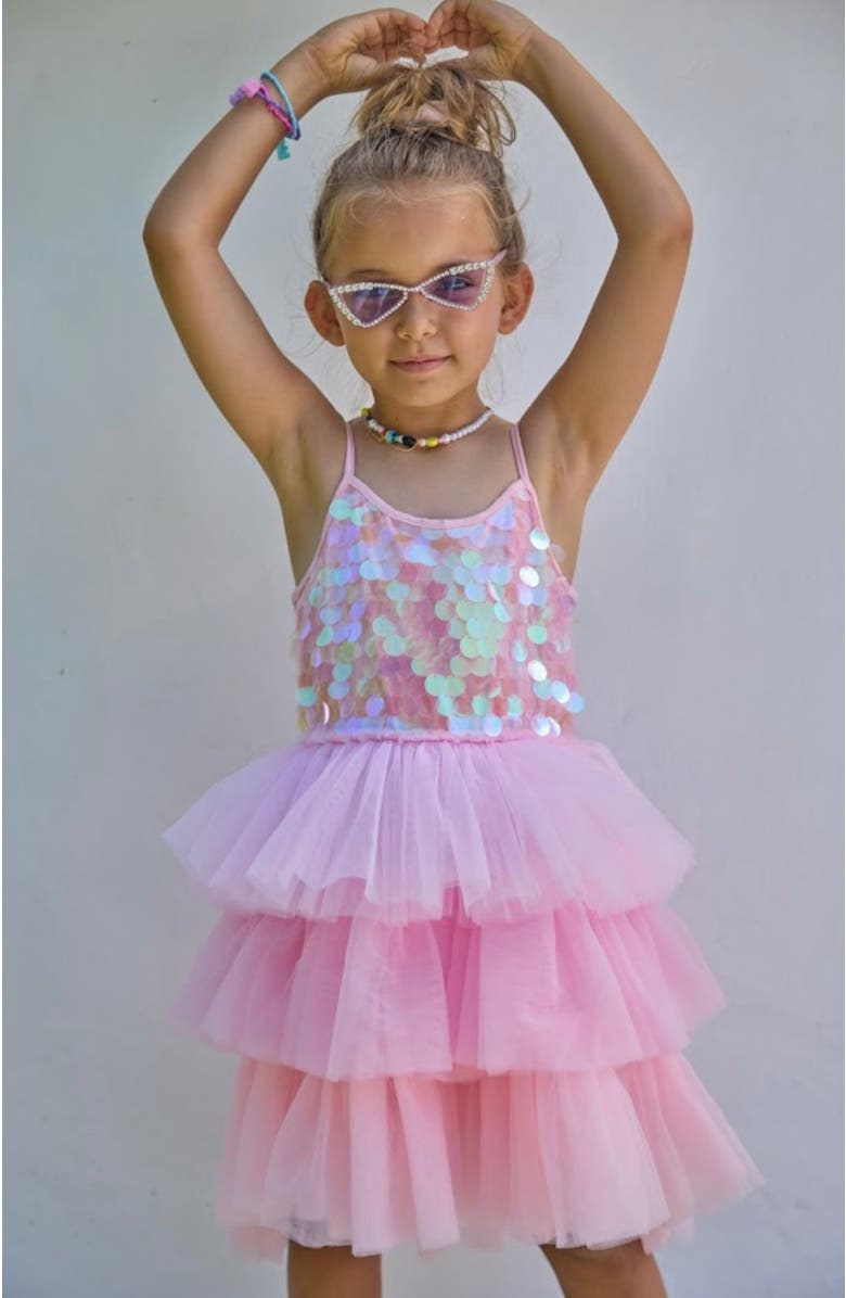 Lola + The Boys Rose Magic Paillette Dress, Alternate, color, 