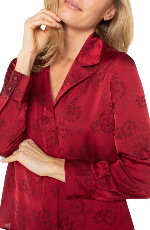 Liverpool Los Angeles Floral Jacquard Button-up Shirt In Red