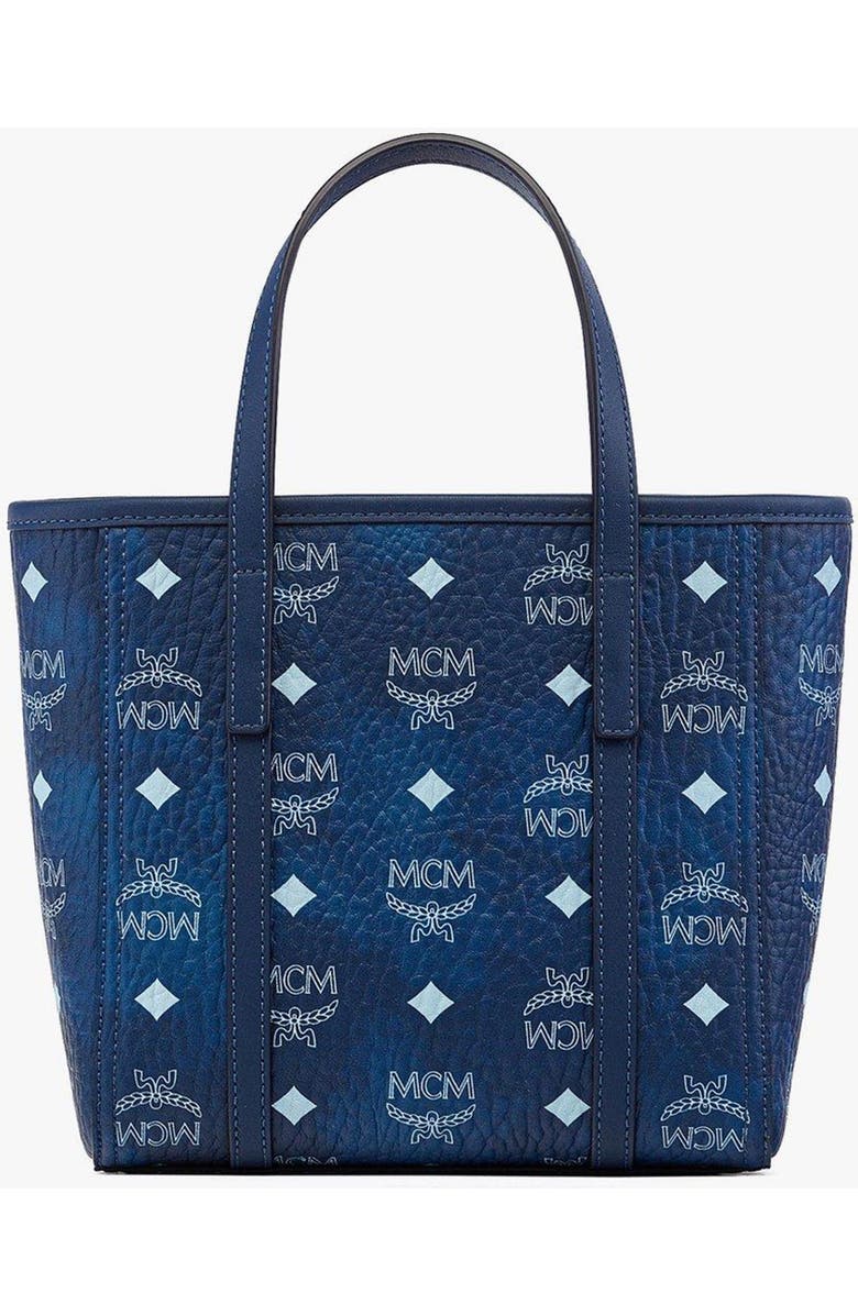 MCM Mini Toni Top-Zip Shopper in Visetos, Alternate, color, Blue