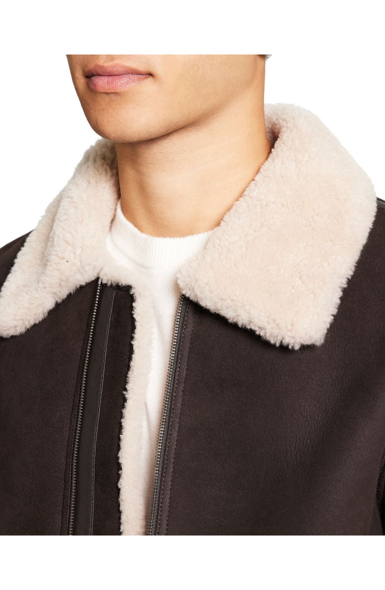 Theory Faux Shearling Lined Bomber Jacket, Alternate, color,
