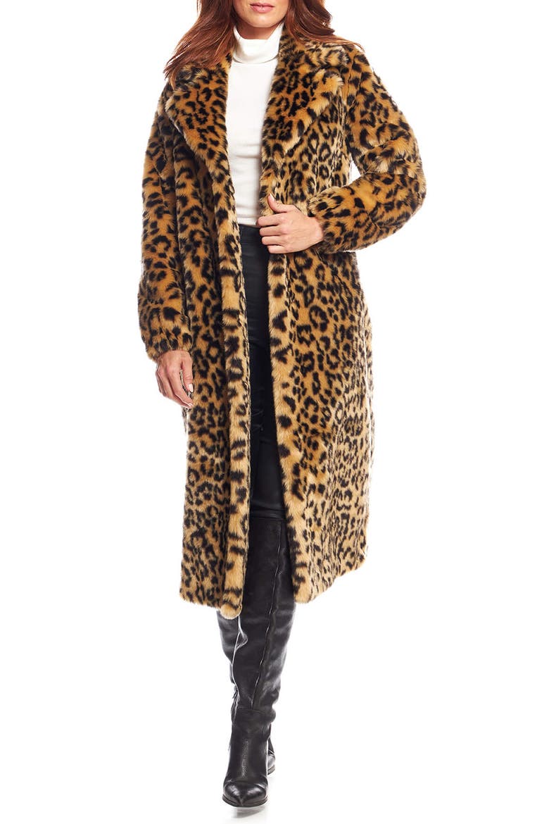 Roam Free Leopard Print Faux Fur Coat, Main, color, MULTI