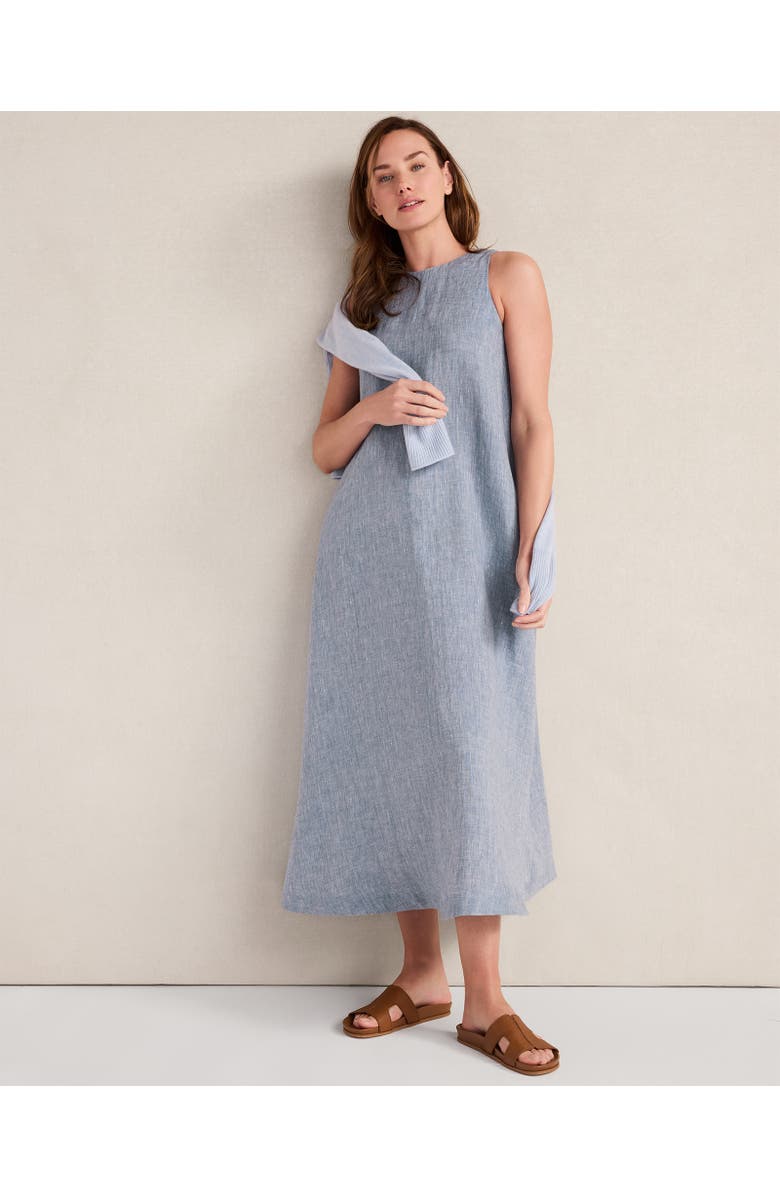 Haven Well Within Linen Boat Neck Maxi Dress, Main, color, Navy X-Dye
