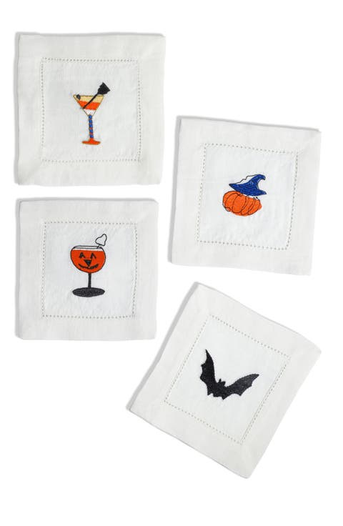 Set of 4 Embroidered Coasters