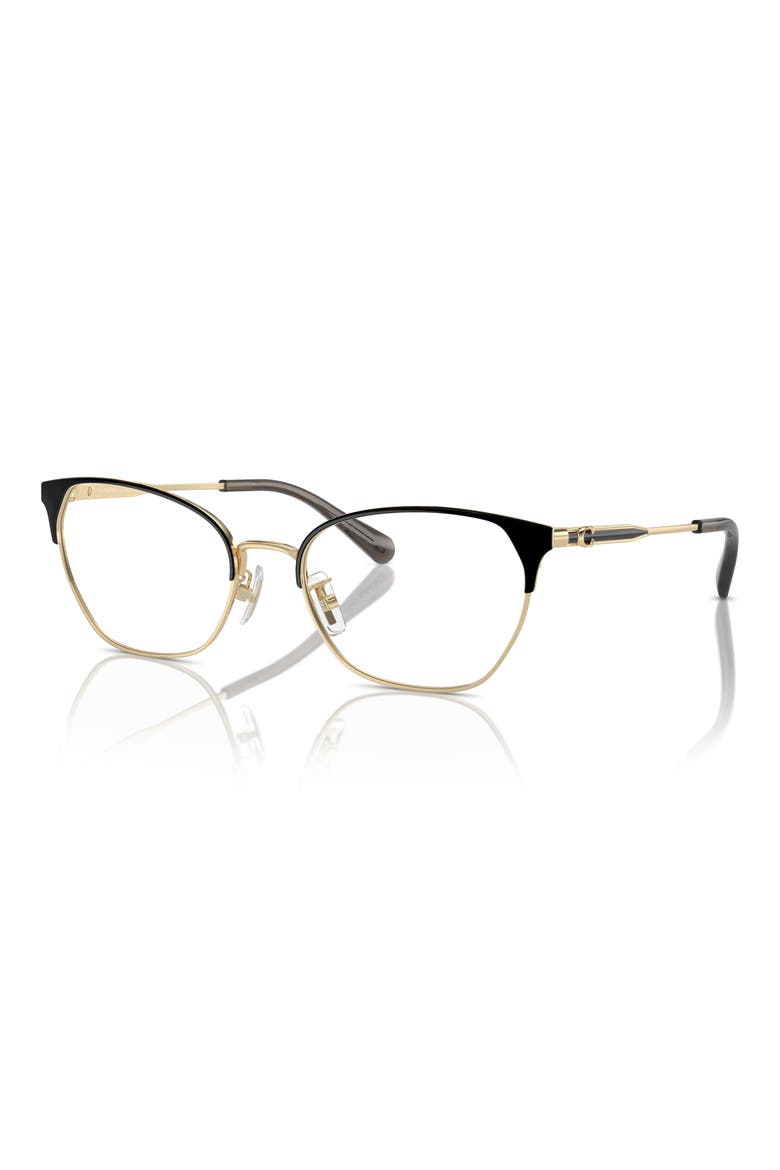 54mm Cat Eye Optical Glasses, Alternate, color, LIGHT GOLD / BLACK / DEMO LENS