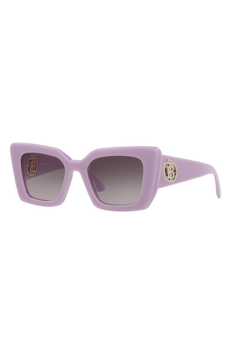 Burberry 51mm Square Sunglasses, Alternate, color, Lilac/ Gradient Grey