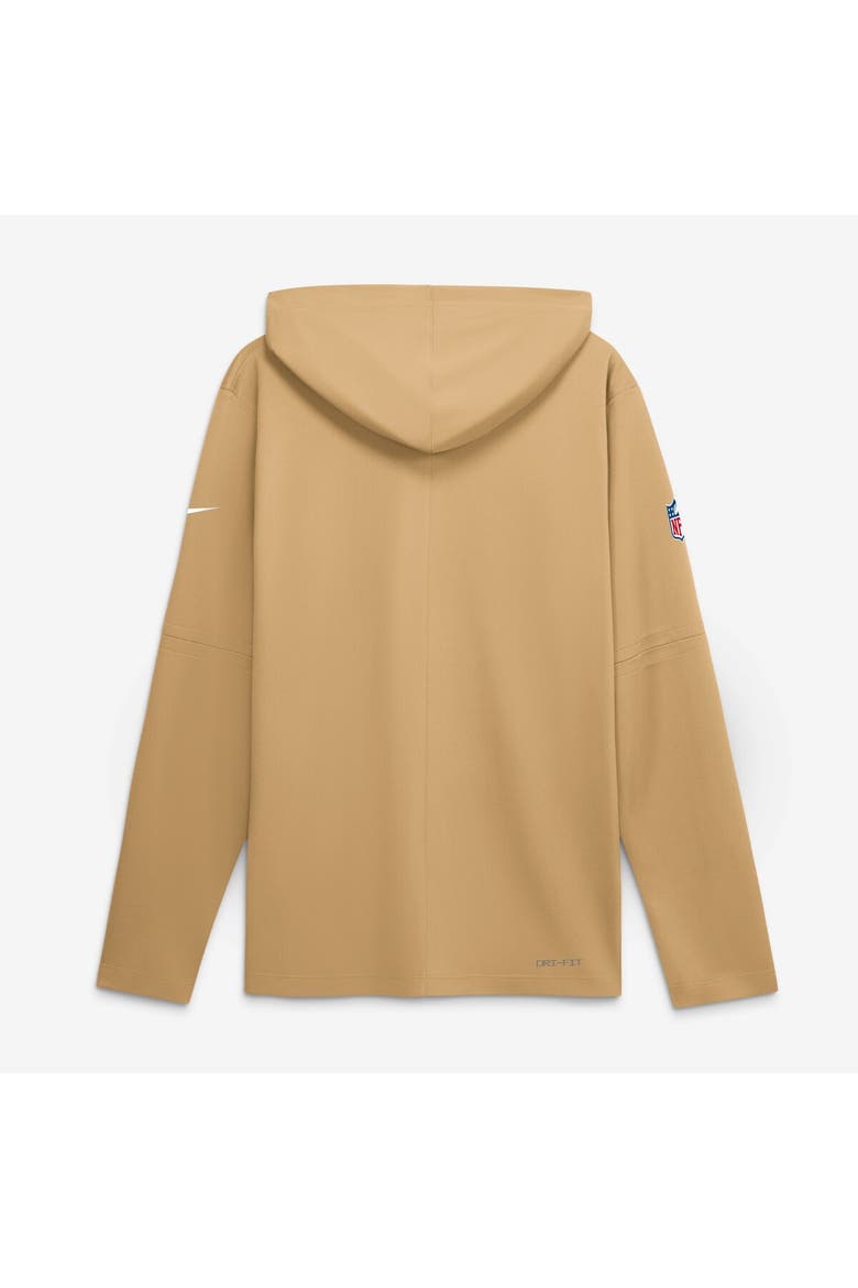 Men's Nike Gold San Francisco 49ers Sideline Game On Lightweight Long Sleeve Hooded Dri-FIT Top, Alternate, color, Gold