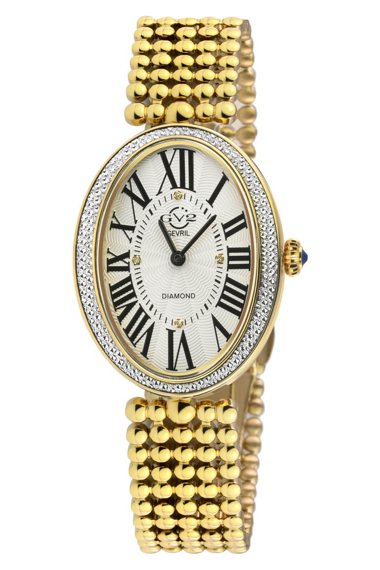Piazza Diamond Accent Bracelet Watch, 29mm x 38mm, Main, color, GOLD