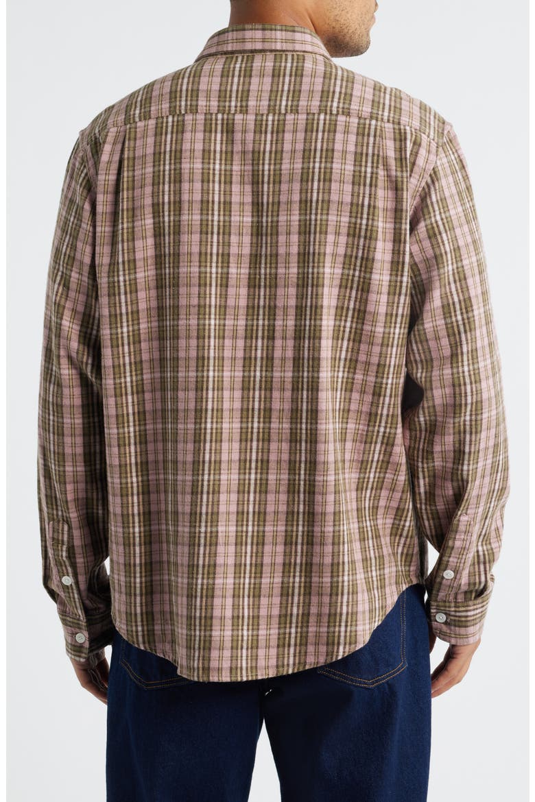 Foreman Classic Fit Plaid Flannel Button-Up Shirt, Alternate, color, PINK
