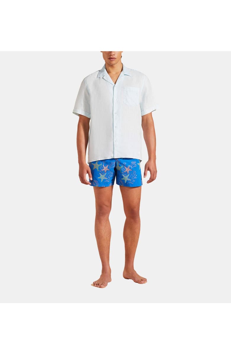 Vilebrequin Men's Bowling Linen Mineral Dye Shirt, Main, color, 