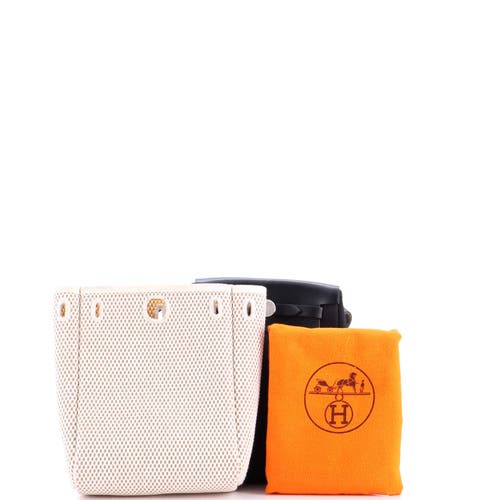 Pre-owned Hermes  Hermes Herbag Toile And Leather Tpm In Black