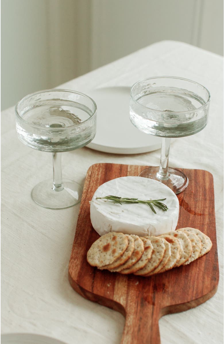 Creative Women Handblown Hammered Coupe Cocktail Glasses - Set of 4, Alternate, color, Clear