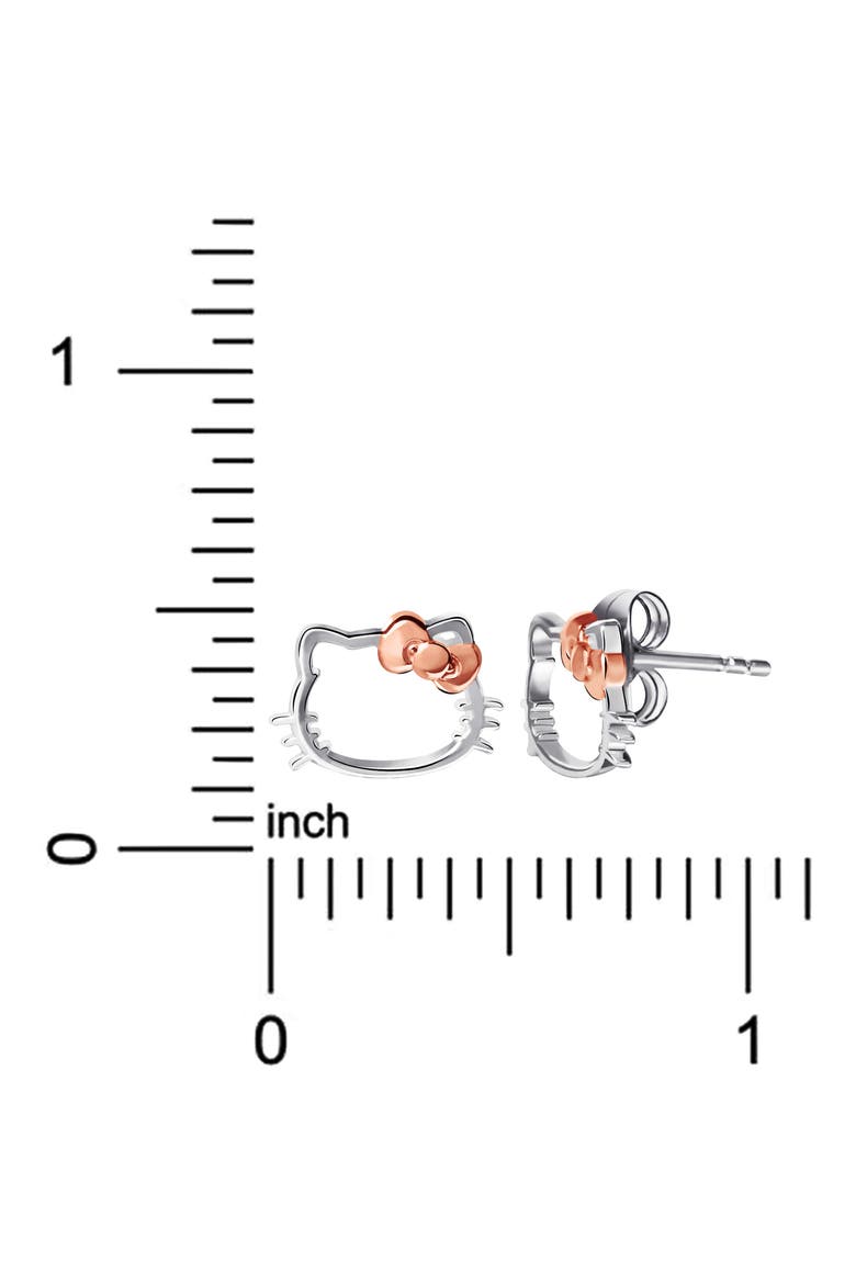 Sterling Silver Hello Kitty Stud Earrings, Alternate, color, STERLING SILVER