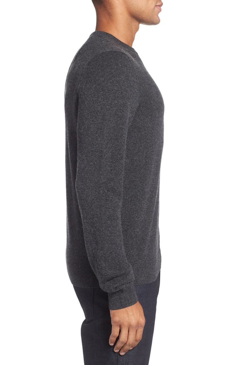 Cashmere Crewneck Sweater, Alternate, color, GREY DARK CHARCOAL HEATHER
