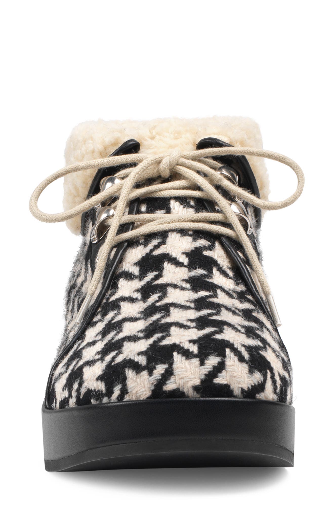 Gucci Victor Studded Faux Shearling Lined Bootie, Alternate, color, 