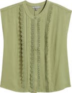 Wit & Wisdom Embellished Cap Sleeve Button-Up Shirt