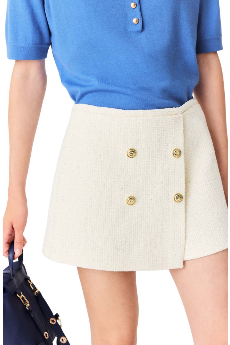Tweed skort, Alternate, color, Ecru