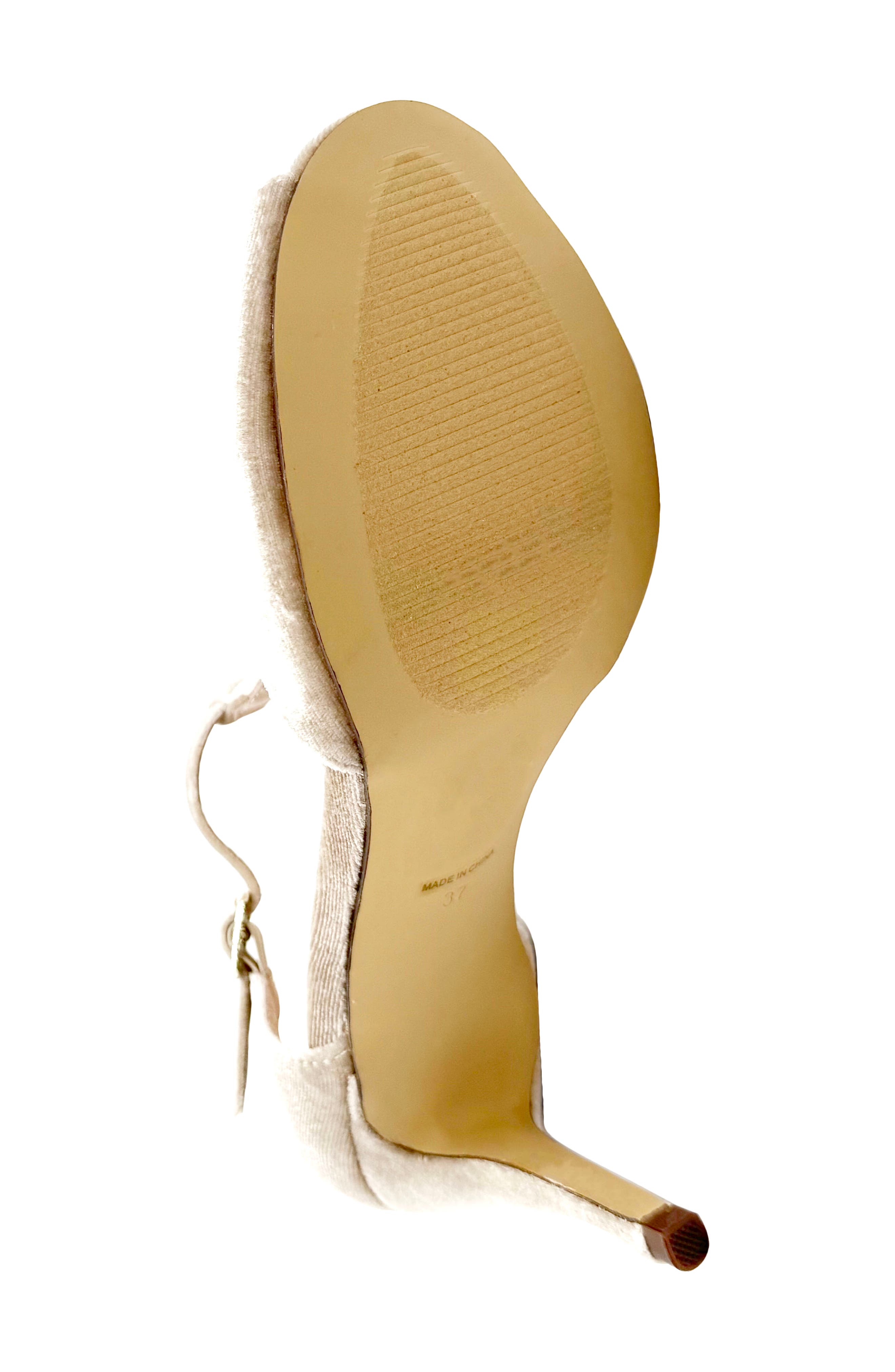 CHELSEA CREW Blondie T-Strap Sandal, Alternate, color, Cream Velvet