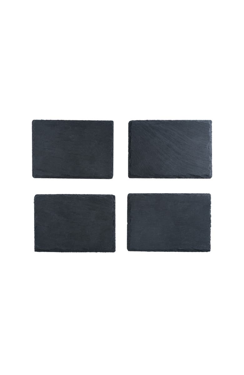 TWINE Slate Tapas Plates Set of 4, Main, color, Black