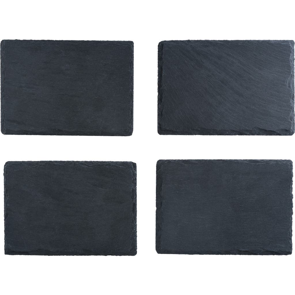 Twine Slate Tapas Plates Set Of 4 In Black