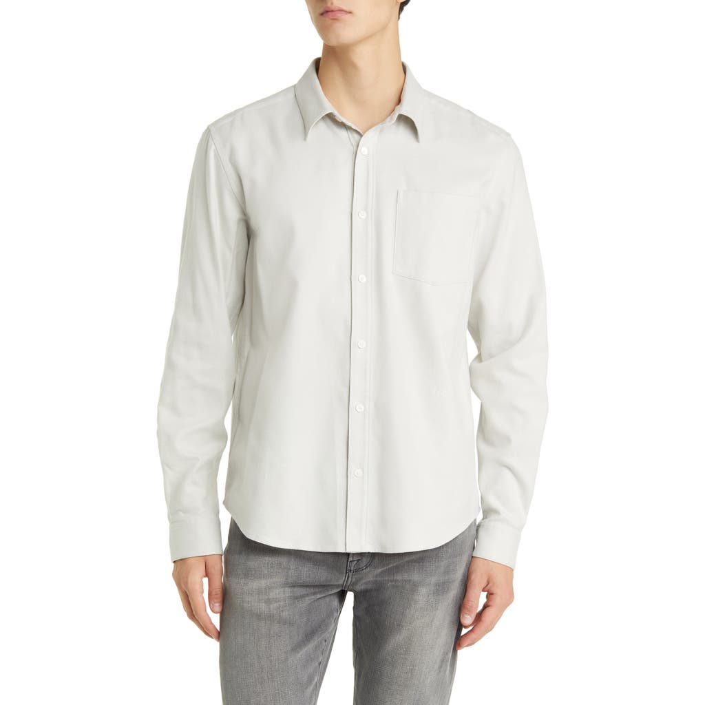 FRAME Brushed Cotton Blend Button-Up Shirt in Oatmeal  product