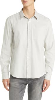 FRAME Brushed Cotton Blend Button-Up Shirt