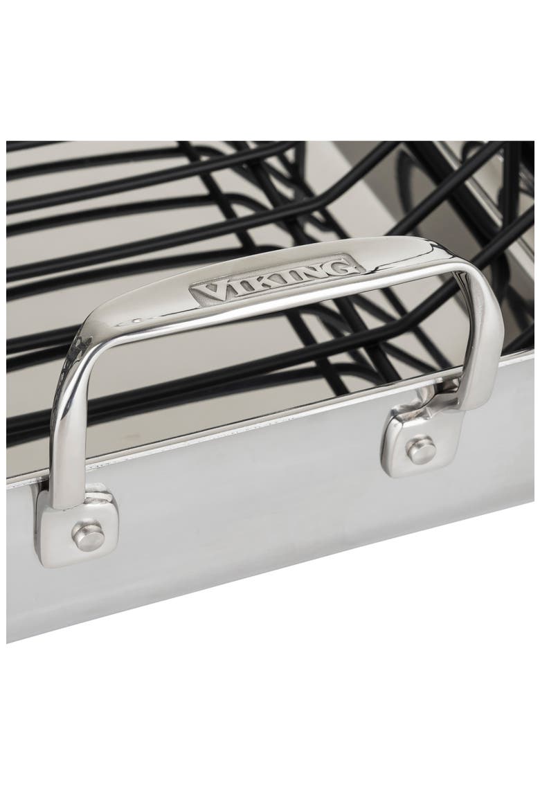 Stainless Steel Roasting Pan & Thermometer, Alternate, color, NO COLOR