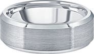 Bliss Diamond Men's Brushed Tungsten 7mm Beveled Comfort Fit Ring Wedding Band