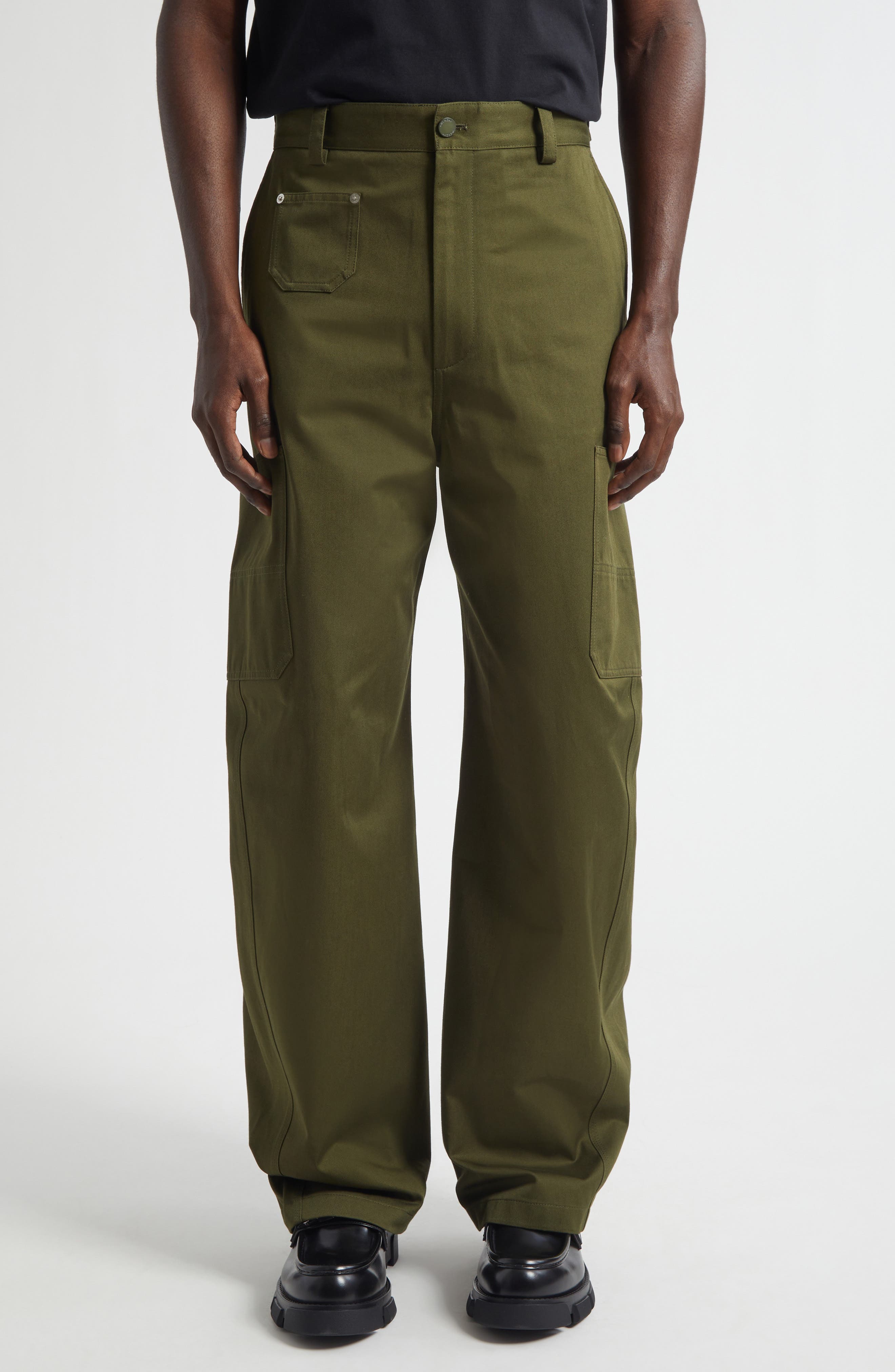 Cotton Canvas Cargo Trousers